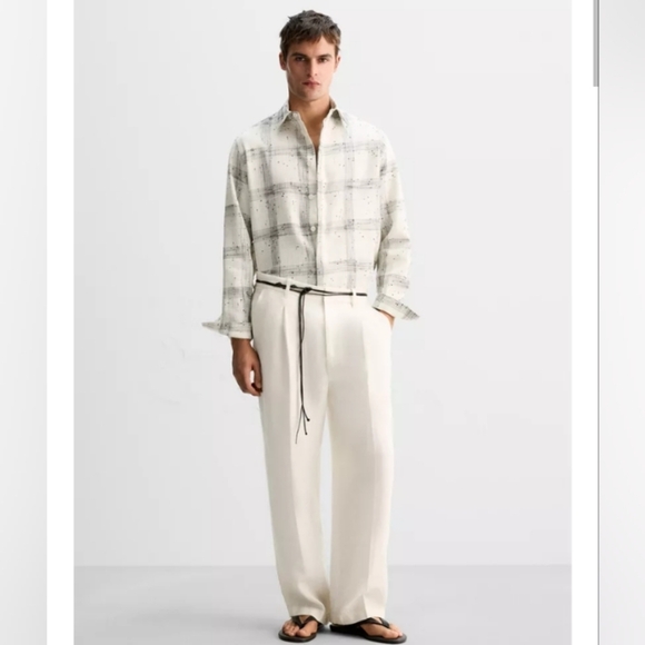 Zara Other - Zara Limited Edition 100% Linen Pleated Pants